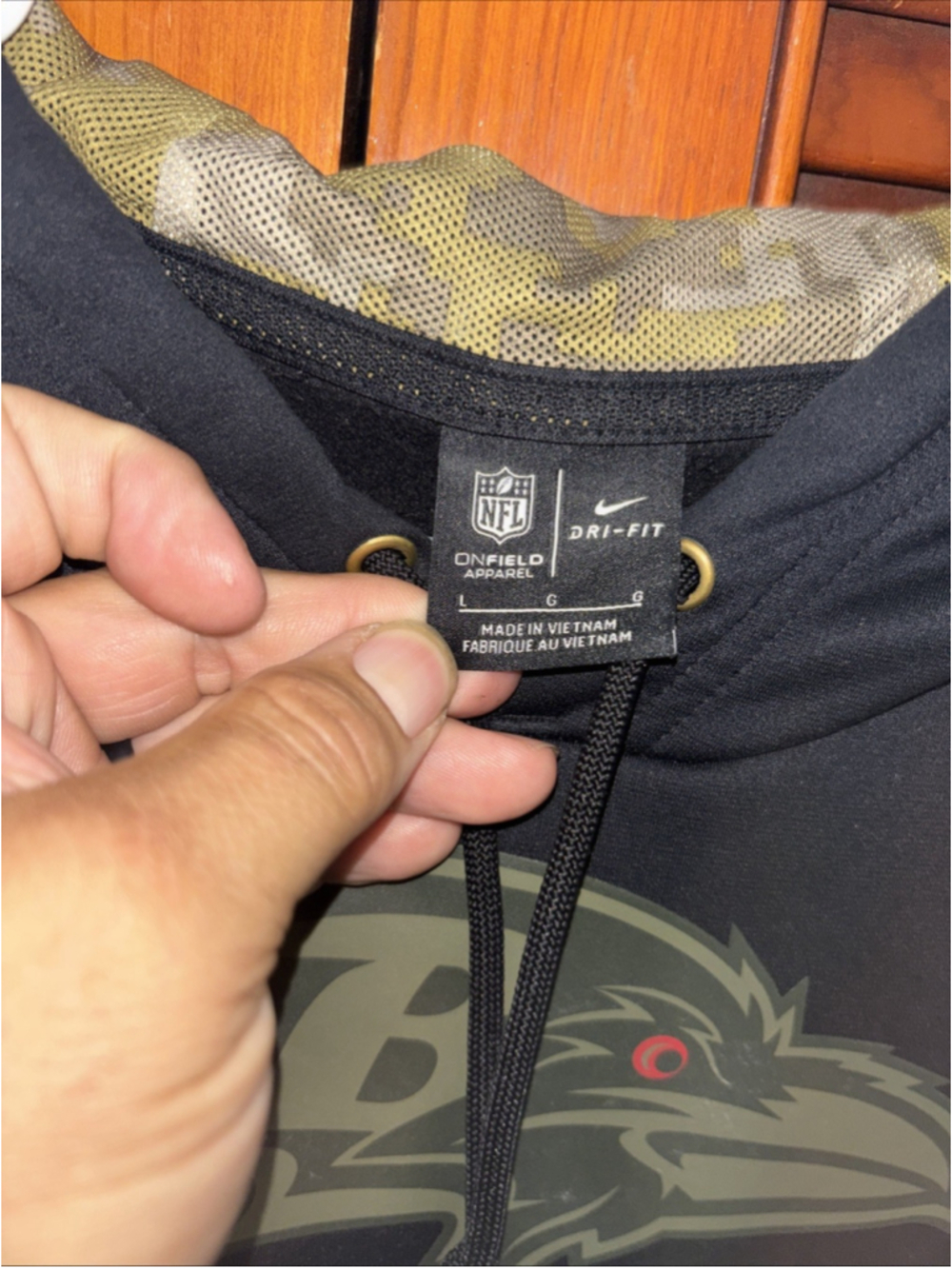 Baltimore Ravens Nike Dri-Fit NFL Salute to Service Hoodie Sweatshirt Size L - Picture 4 of 8